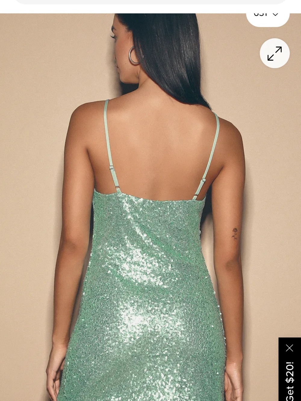 Sequin Halter Mini Dress in Mint Green - lulus - Picture 2 of 6